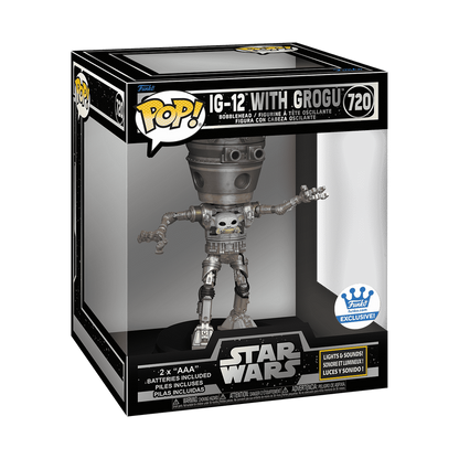 Funko Pop Star Wars - IG-12 con Grogu (Luces y Sonido) exclusivo Funko #720
