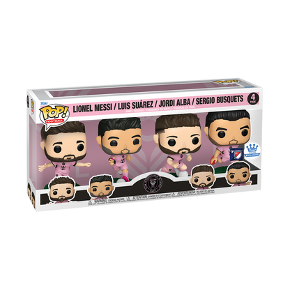 Funko Pop Futbol Inter Miami - Lionel Messi, Luis Suarez, Jordi Alba, Sergio Busquets 4 Pack