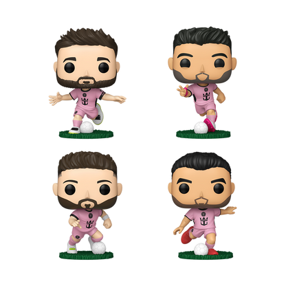 Funko Pop Futbol Inter Miami - Lionel Messi, Luis Suarez, Jordi Alba, Sergio Busquets 4 Pack