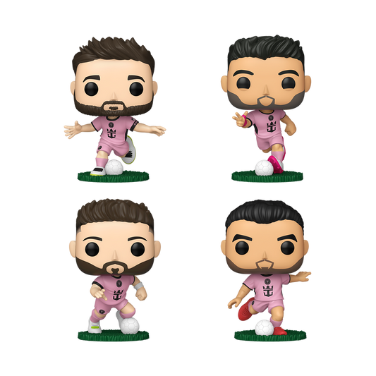 Funko Pop Futbol Inter Miami - Lionel Messi, Luis Suarez, Jordi Alba, Sergio Busquets 4 Pack