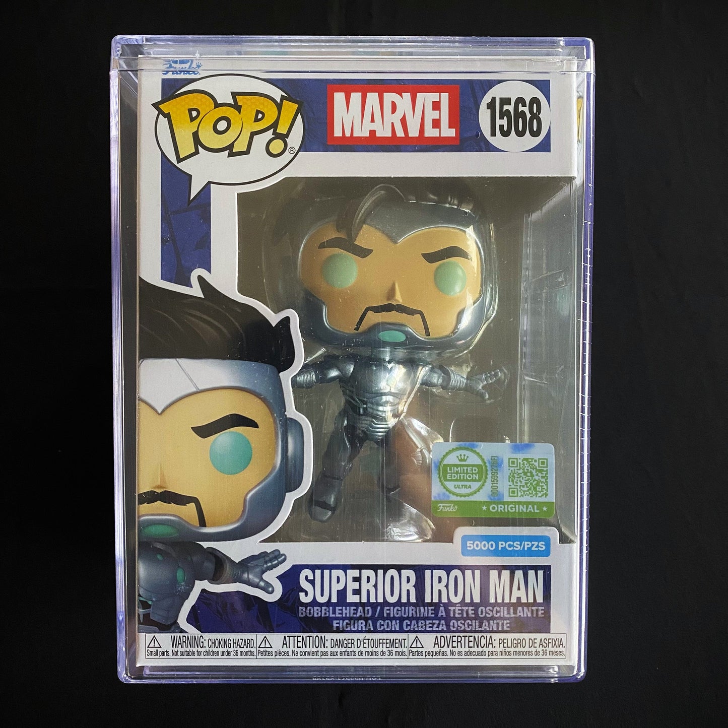 Funko Pop Marvel - Superior Iron Man Limitado a 5000 pcs #1568 (Con Protector)