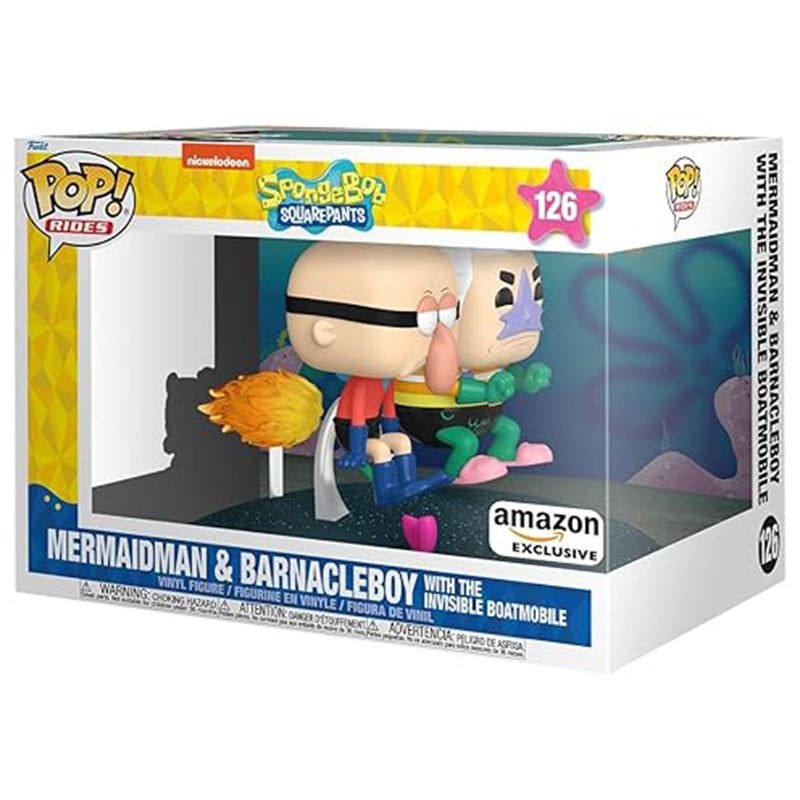 Funko Pop Bob Esponja - Sirenomal y Chico Percebe en el Botemovil exclusivo Amazon #126 - Pop Hunters
