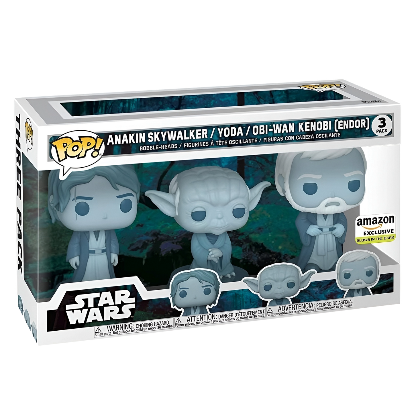 Funko Pop Star Wars - Anakin Skywalker / Yoda / Obi- Wan Kenobi (Endor) exclusivo Amazon