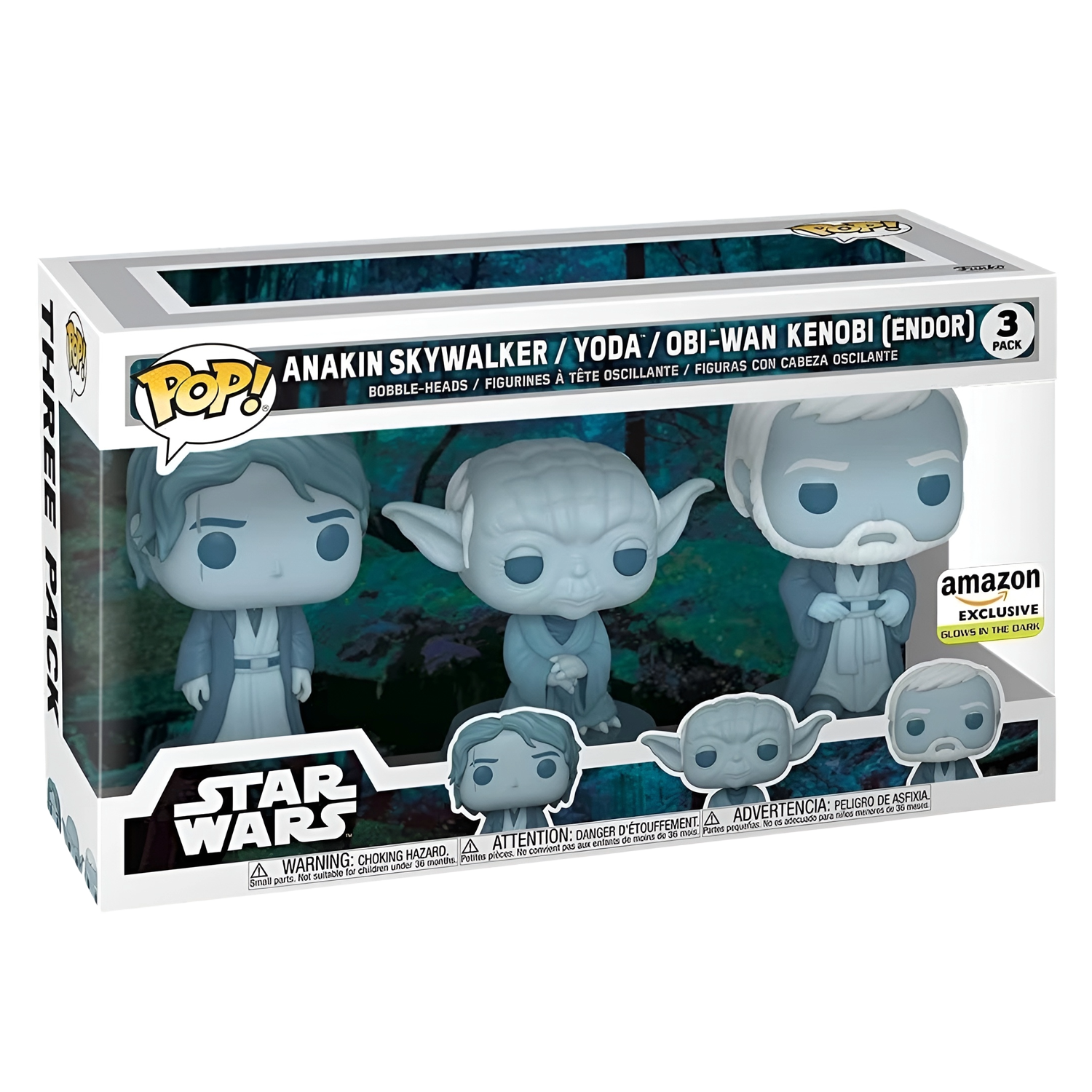 Funko Pop Star Wars - Anakin Skywalker / Yoda / Obi- Wan Kenobi (Endor) exclusivo Amazon