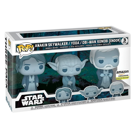 Funko Pop Star Wars - Anakin Skywalker / Yoda / Obi- Wan Kenobi (Endor) exclusivo Amazon