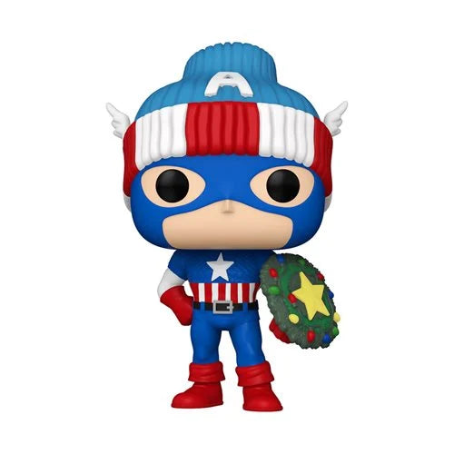 Funko Pop Marvel Navidad - Capitan America #1438