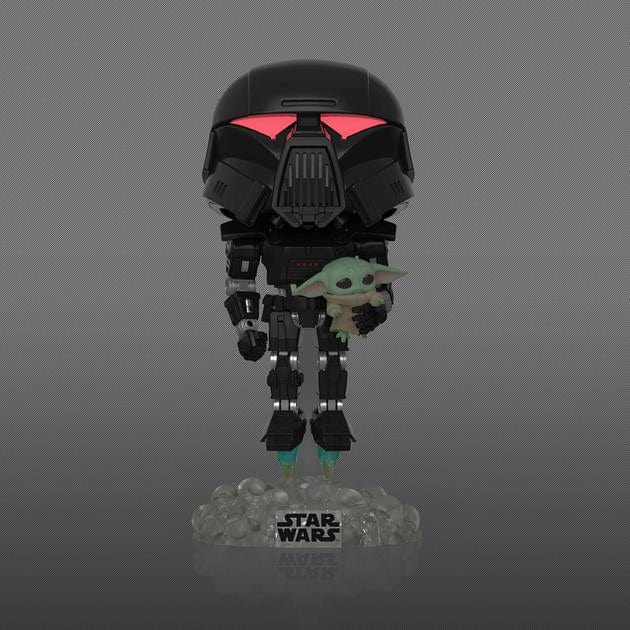 [Pre-venta] Funko Pop! The Mandalorian - Dark Trooper con Grogu exclusivo de EE (Brilla en la Oscuridad)