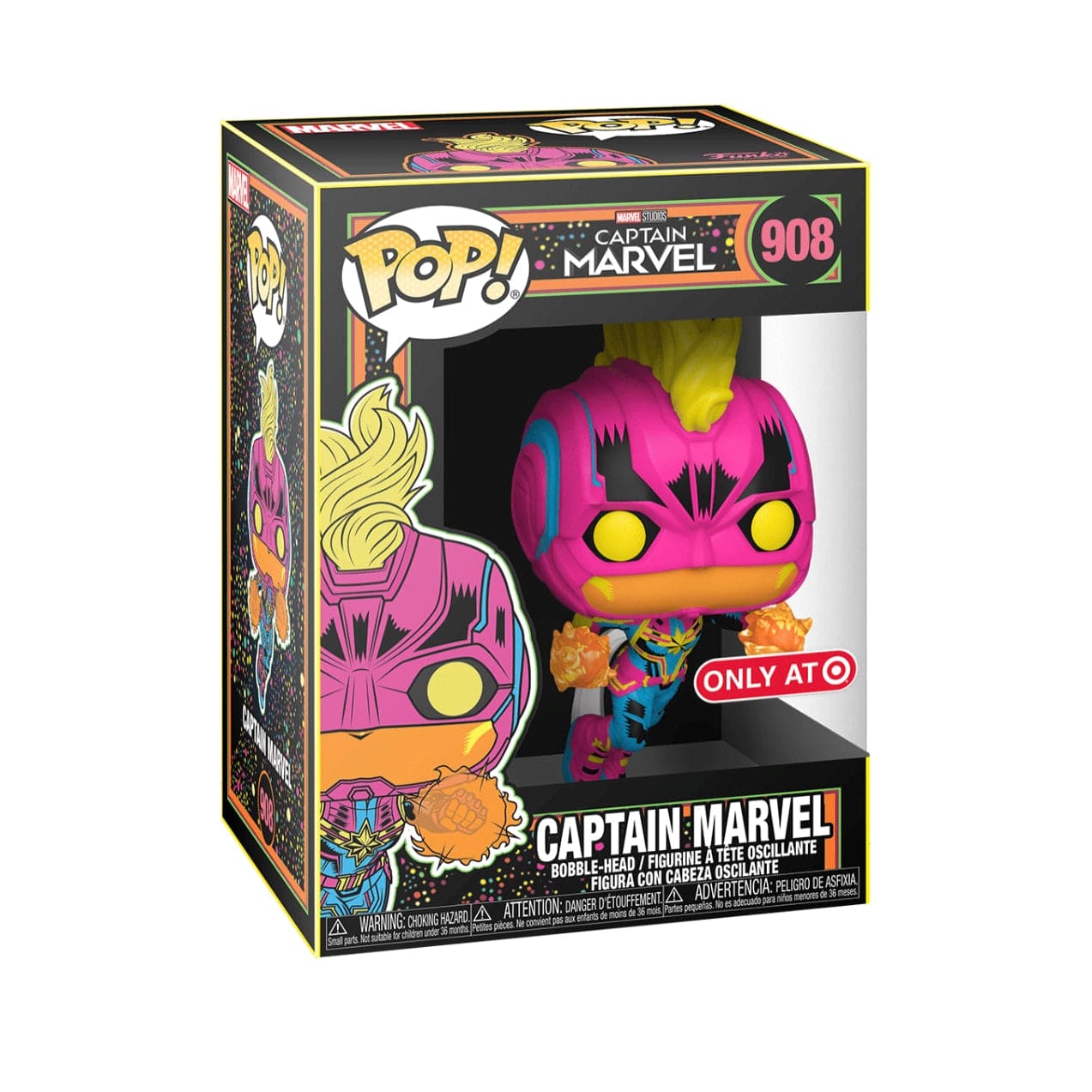 Funko Pop! Capitana Marvel - Capitana Marvel Blacklight exclusivo de Target #908