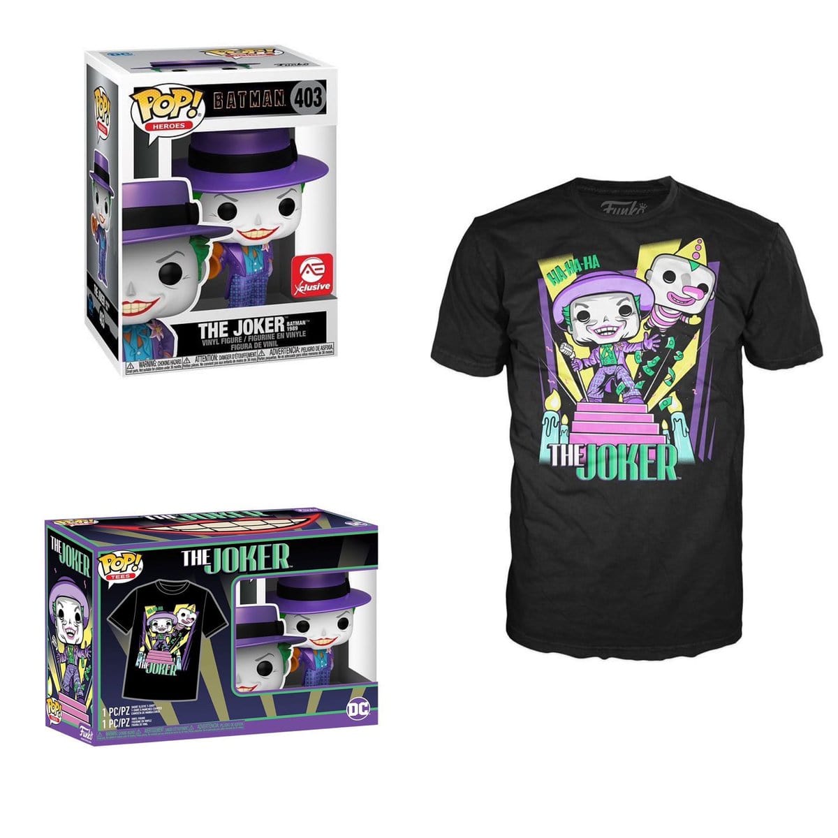 Funko Pop & Tee - Joker con Megafono exclusivo de AE